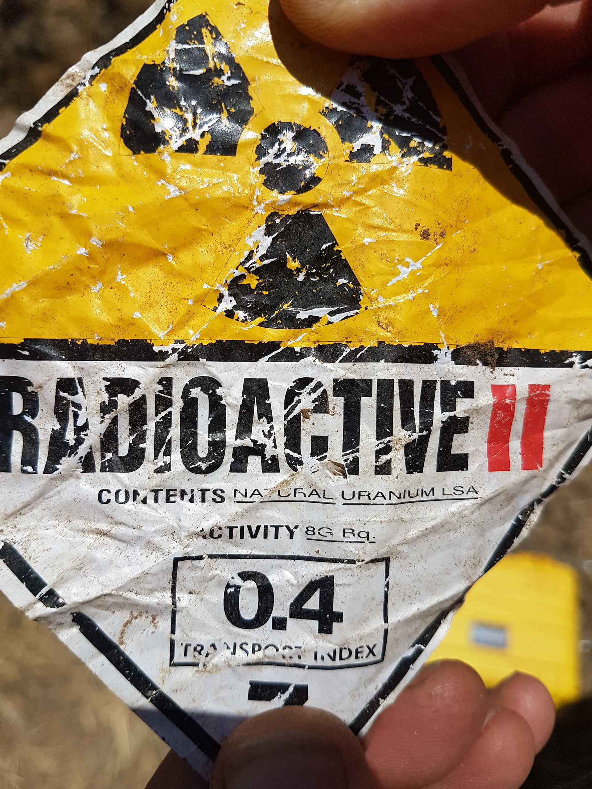 Major infrastructure hazardous materials inspection found radioactive uranium sign 0.4 level