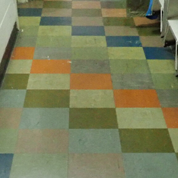 Asbestos vinyl floor tiles
