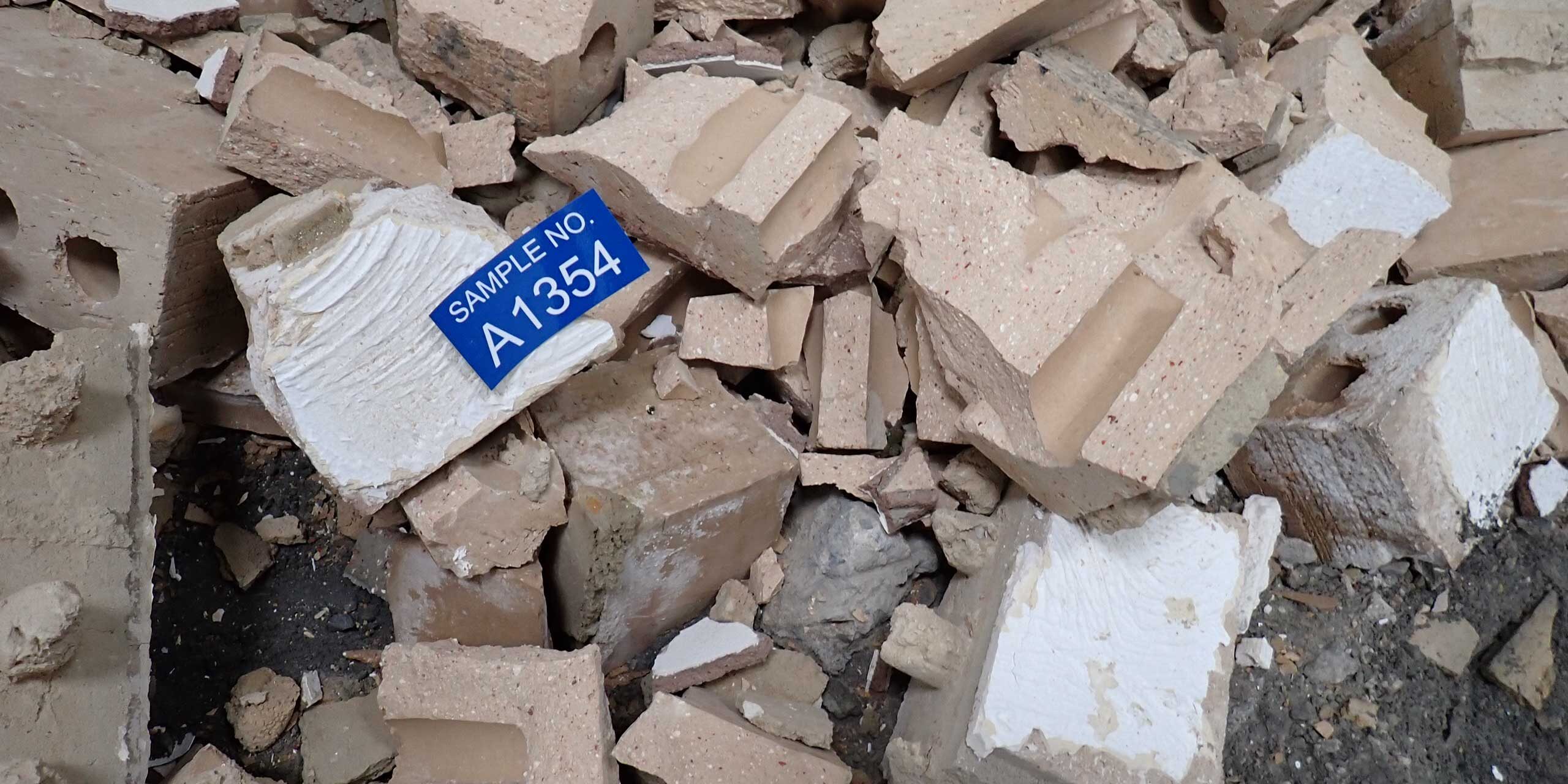 Asbestos sample in demolition