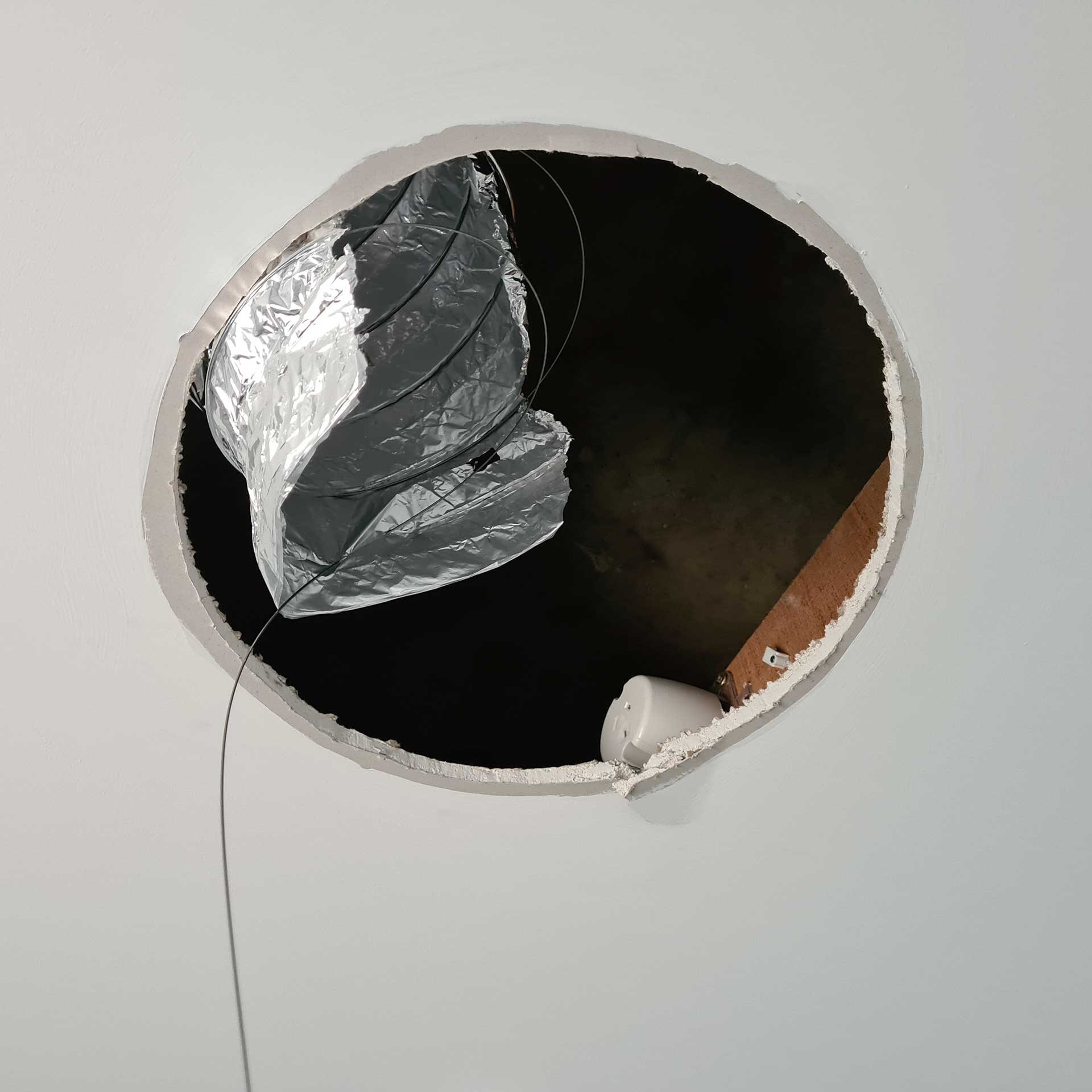 Broken ductwork in ceiling - extraction fans not operating