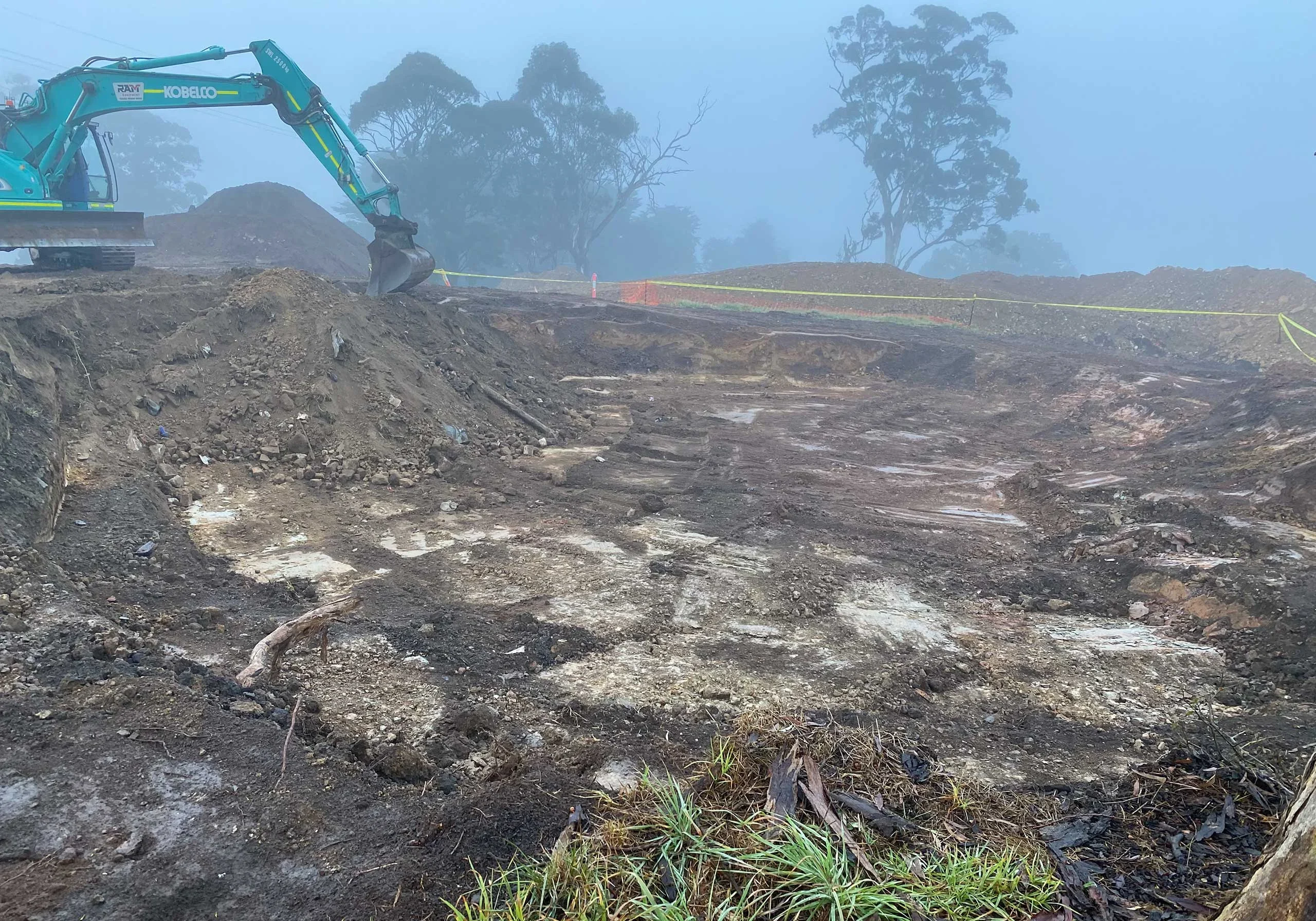 Hazmat remediation - soil removal in progress