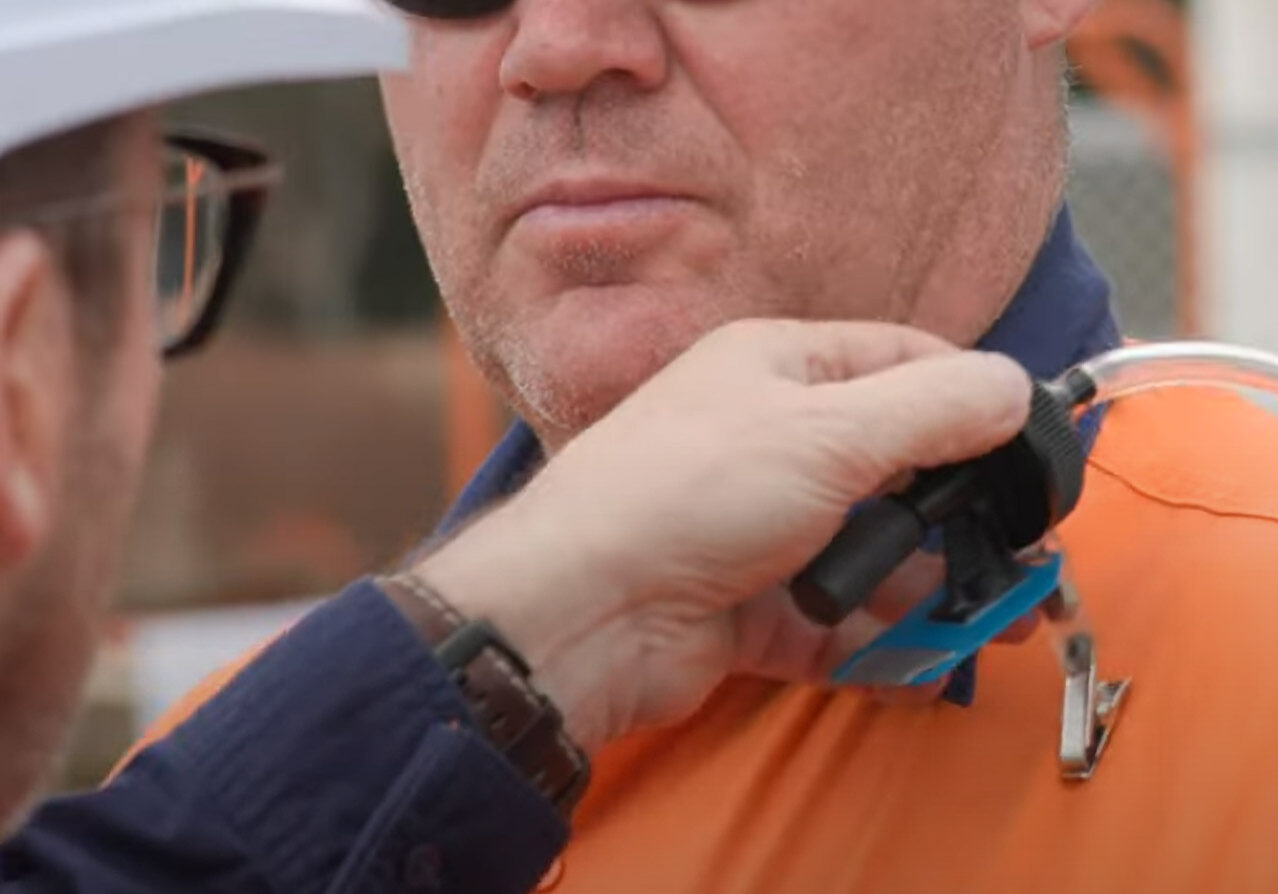 Silica assessment air monitoring equipment on workers - WHS management