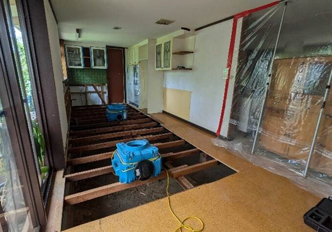 Water damage - Post Remediation Verification (PRV) in progress